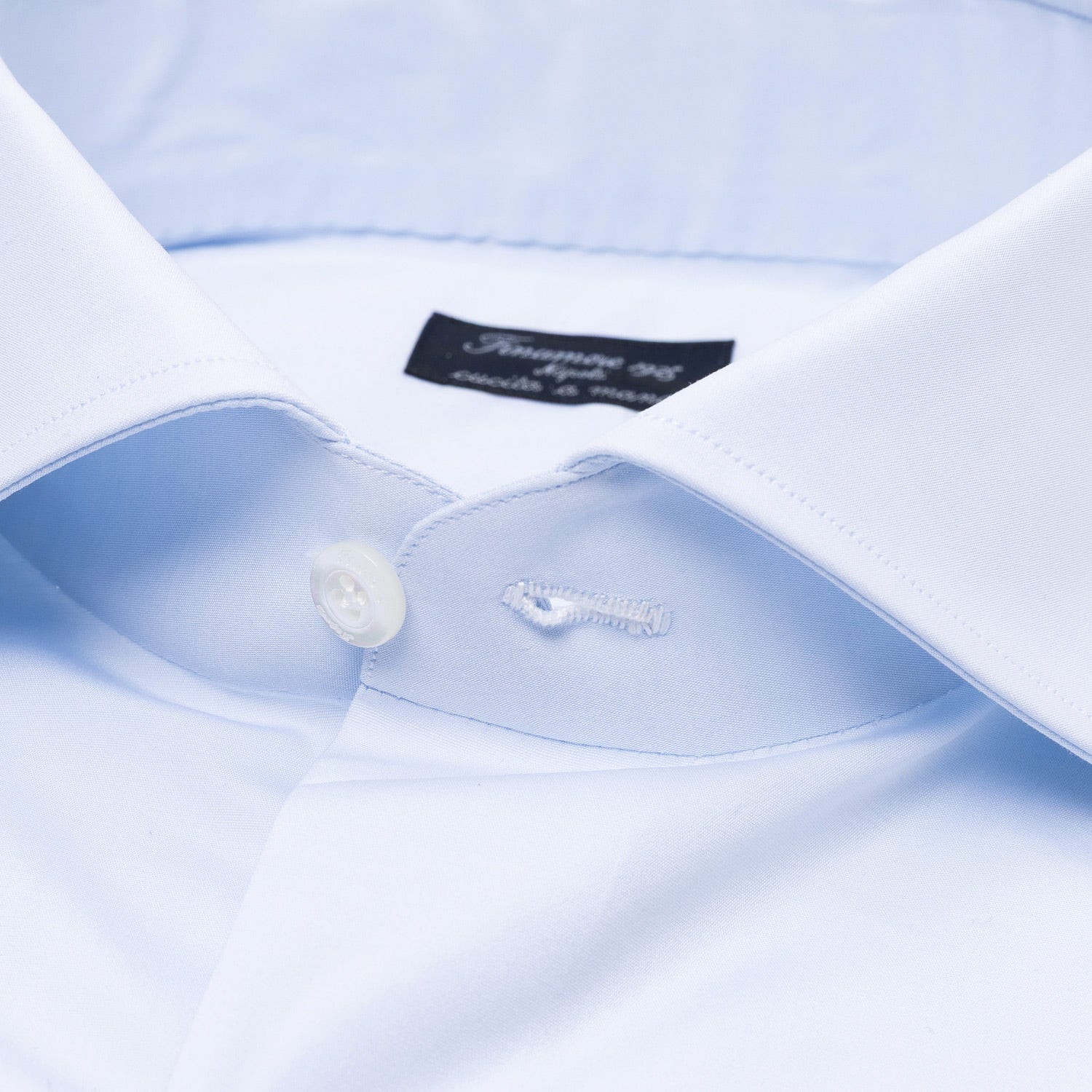 Light Blue Shirt made of pure Cotton "Poplin Alumo" - Collo Eduardo